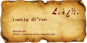 Lustig Áron névjegykártya